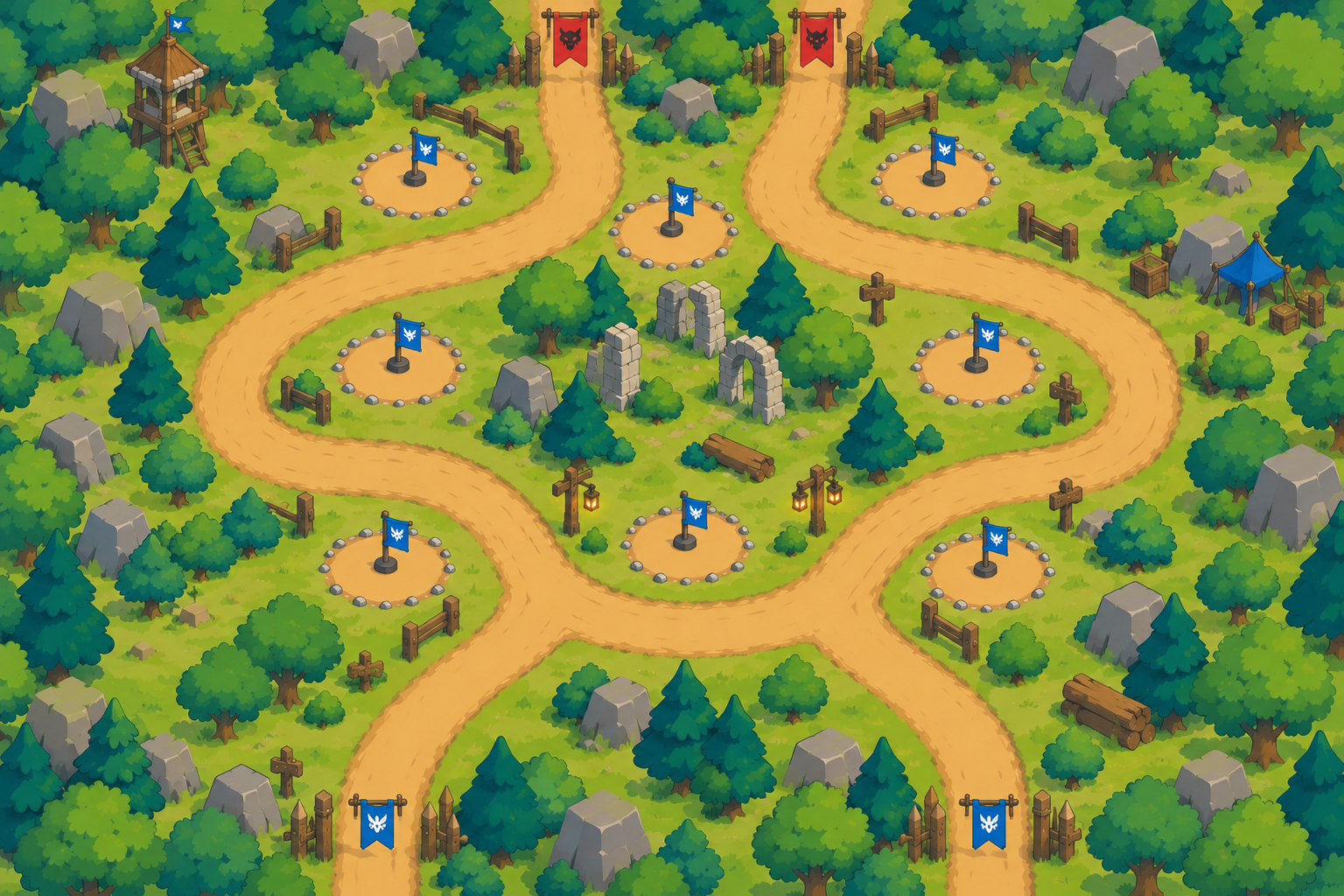 Woodland roads at the edge of the kingdom’s farmland.